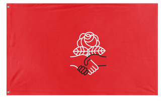 A mockup of the custom flag 'DEMOCRATIC SOCIALISTS OF AMERICA flag' on a white background