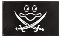 A mockup of the custom flag 'acarine flag' on a white background