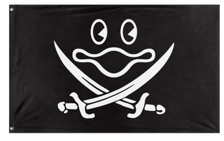 A mockup of the custom flag 'acarine flag' on a white background
