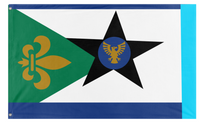 A mockup of the custom flag 'liecko flag' on a white background