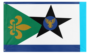 A mockup of the custom flag 'liecko flag' on a white background
