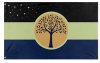 A mockup of the custom flag 'FreeMars flag' on a white background