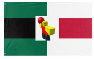 A mockup of the custom flag 'Goofball flag' on a white background