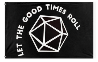 A mockup of the custom flag 'Roll flag' on a white background