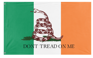 A mockup of the custom flag 'irish snake flag' on a white background