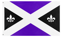 A mockup of the custom flag 'Novian flag' on a white background
