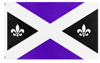 A mockup of the custom flag 'Novian flag' on a white background