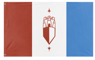 A mockup of the custom flag 'Grand Duchy Of Pales flag' on a white background