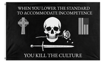 A mockup of the custom flag 'The Standard flag' on a white background