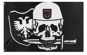 A mockup of the custom flag 'Alb flag' on a white background