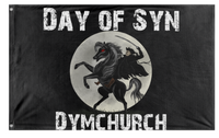 A mockup of the custom flag 'Day of Syn flag' on a white background