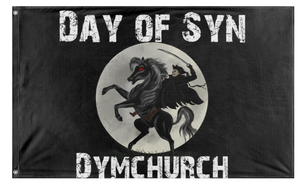 A mockup of the custom flag 'Day of Syn flag' on a white background