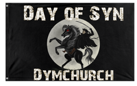 A mockup of the custom flag 'Day of Syn flag' on a white background