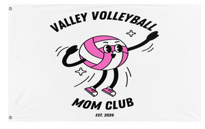 A mockup of the custom flag 'Mom flag' on a white background