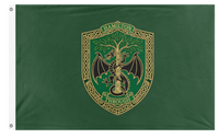 A mockup of the custom flag 'Hamilton family Crest flag' on a white background