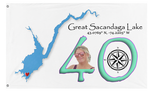 A mockup of the custom flag '40th BDay Flag' on a white background