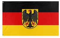 A mockup of the custom flag 'German Flag with Details' on a white background