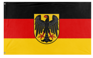A mockup of the custom flag 'German Flag with Details' on a white background