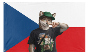 A mockup of the custom flag 'furry smokedab flag' on a white background