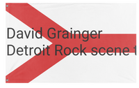 A mockup of the custom flag 'Rock scene flag' on a white background