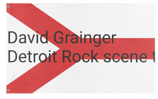 A mockup of the custom flag 'Rock scene flag' on a white background