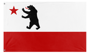 A mockup of the custom flag 'Original California flag' on a white background