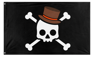 A mockup of the custom flag 'Gen Z Jolly Roger Protest flag' on a white background