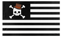 A mockup of the custom flag 'Gen Z Jolly Roger American flag' on a white background