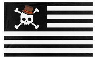 A mockup of the custom flag 'Gen Z Jolly Roger American flag' on a white background