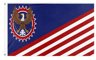 A mockup of the custom flag 'American National Syndicalist Union flag' on a white background