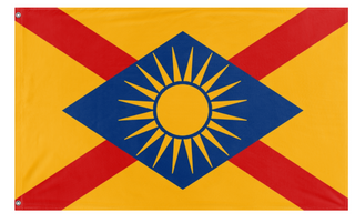 A mockup of the custom flag 'LatinAmerica flag' on a white background