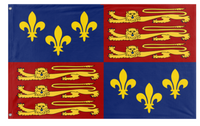 A mockup of the custom flag 'English Royal Standard flag' on a white background