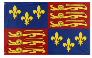 A mockup of the custom flag 'English Royal Standard flag' on a white background