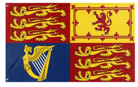 A mockup of the custom flag 'British Royal Standard flag' on a white background