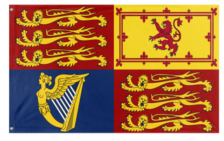 A mockup of the custom flag 'British Royal Standard flag' on a white background