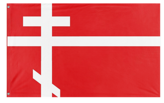 A mockup of the custom flag 'Danmark orthodox flag' on a white background