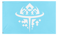 A mockup of the custom flag 'TEMPUS flag' on a white background