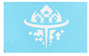 A mockup of the custom flag 'TEMPUS flag' on a white background