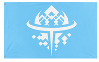 A mockup of the custom flag 'TEMPUS 2 flag' on a white background