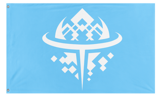 A mockup of the custom flag 'TEMPUS 2 flag' on a white background