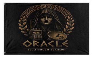 A mockup of the custom flag 'Oracle flag' on a white background