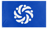 A mockup of the custom flag 'Global Progressive Movement USA flag' on a white background