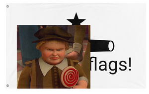 A mockup of the custom flag 'nlej flag' on a white background
