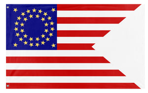 A mockup of the custom flag '35-Star Civil War Flag' on a white background