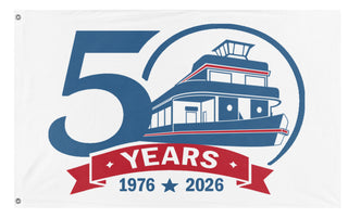 A mockup of the custom flag '50yr flag' on a white background