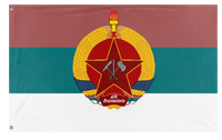 A mockup of the custom flag 'AFR Druznoslavia flag' on a white background