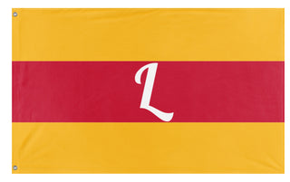 A mockup of the custom flag 'A. A. Low/Brother flag' on a white background