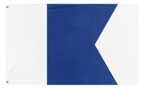 A mockup of the custom flag 'A flag' on a white background