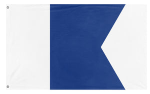 A mockup of the custom flag 'A flag' on a white background
