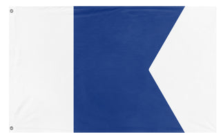 A mockup of the custom flag 'A flag' on a white background